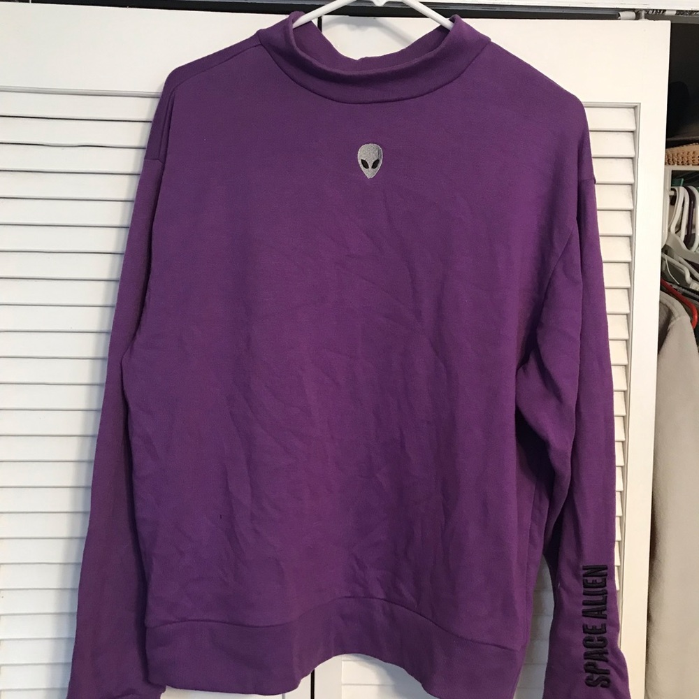 Tokyo Harajuku purple Alien sweatshirt